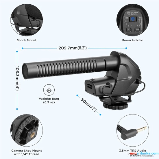 BOYA BY-BM3032 DIRECTIONAL ON-CAMERA MICROPHONE (6M)